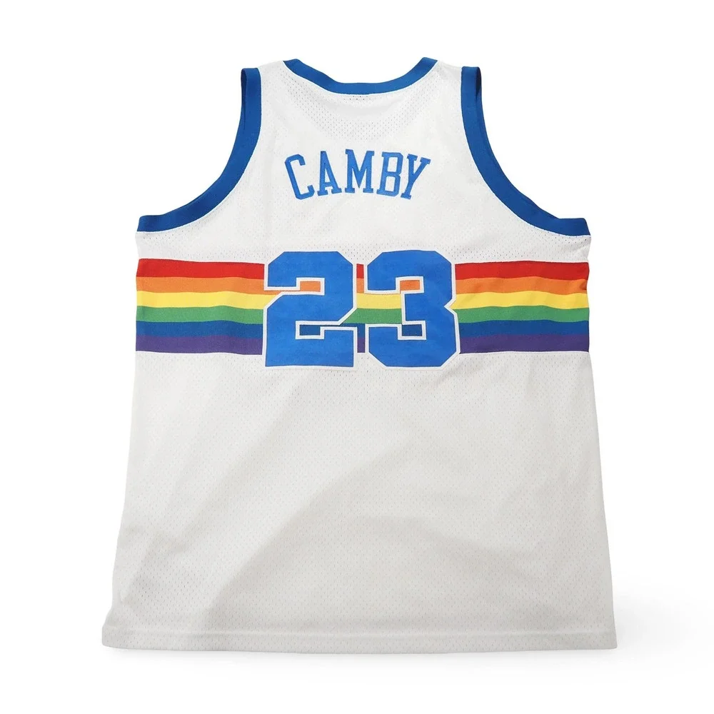 Nike Denver Nuggets Marcus Camby #23‎ Jersey Mens 3XL White Rainbow Skyline NBA